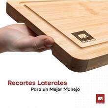 Juego 3 Tablas para Picar de Madera de Bambú. Tablas de Cocina para Cortar Premium, Gruesas, Duraderas y Resistentes, con Ranura Anti Escurrimiento y Diseño Ergonómico. 100% Biodegradables - Jumbo - Ver 9