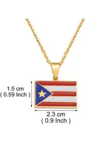 1pc PR Puerto Rico Pendant Necklaces For Women Girls Stainless Steel Hawaii Guam Guadeloupe Mayotte Hibiscus Flowers Jewelry