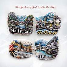 1pc Resin Refrigerator Magnet, Poland, Austria, Czech Landmarks Of Krakow, Hallstatt, Prague, Travel Souvenir, Home Decor Magnets For Bedroom, Kitchen, Wall, Creative Gift - Multicolor - View 13