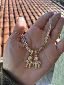 Virginia Gold Plated Studded Son Boy Girl Chain - 2 BOYS - View 2
