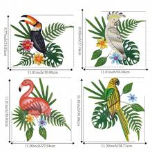 1PC Metal Parakeet And Tropical Leaves Wall Art, Vivid Colorful Bird Plaque, Versatile Flamingo Parrot Wall Hanging Decor For Home Bar Kitchen Coffee Shop