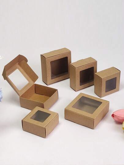 paquete de 10/30 cajas de regalo blancas pequeñas con ventana transparente, cajas de cartón para joyería, jabón, dulces, artículos hechos a mano, decoración y paquetes a granel adecuadas para regalos, manualidades, bodas y despedidas de soltera