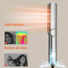 2-In-1 Negative Ion Hair Dryer & Straightener, High-Speed Airflow + Fast Heating + 3 Temperature Settings + LCD Display & Auto Shut-Off, Suitable For All Hair Types, Great Gift For Holidays, Travel & Commute