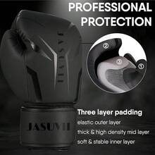 Guantes de Boxeo, Guantes de Lucha, Guantes de Entrenamiento para Hombres y Mujeres, Adecuados para Boxeo, Artes Marciales Mixtas, Sanda, Sparring, etc. - 10 onzas - Ver 4