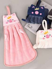 منشفة يد كرتونية على شكل للأطفال، ماصة للرطوبة بشكل عالي، منشفة يد معلقة للحمام والمطبخ، قطعة غسيل جميلة