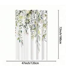 Green Plant Design Waterproof Mildew Resistant Polyester Bathroom Shower Curtain With Dry And Wet Separation, Barrier Partition Decor Home Bathroom Decor Fall Decor Bathroom Accessories Back To School - Leaves - View 15