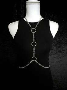 1 Phụ kiện thời trang thời Phục Hưng dành cho nữ, dây chuyền bạc quyến rũ, dây thắt lưng trang trí theo phong cách Gothic, thích hợp cho tiệc Halloween - Bạc - Xem 2