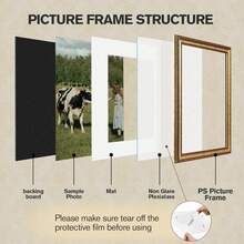 16x20 Gold Picture Frame, 2 Pack Ornate Vintage Picture Frames For Wall Or Tabletop Display, 16x20 Photo Frame Gold With Plexialass, Display Poster 11x14 With Mat Or 16x 20 Without Mat For Antique Déco,18311822 - Black and White - View 5