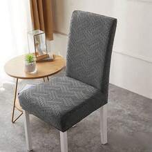 Bohemian Style Stretch Solid Chair Covers, Soft Fit Universal Desk Slipcovers, Removable Washable Anti-Dust Spandex Chair Protector Cover