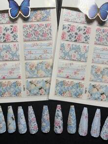 2packs Luxury Designer Original Design Flower Rose Nail Sticker L054