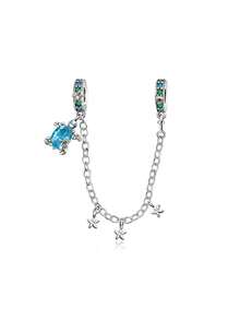 1pc Cute & Minimalist Ocean Series Jewelry Set: Heart, Peach Blossom, Koi Fish, Seashell, Starfish, Turtle, Conch, Jellyfish, Starfish Shell 925 Silver Beads/Safety Chain DIY Bracelet Accessories, Suitable As Jewelry Gift For Women For Daily Wear, Valentine's Day, Date, Anniversary, Christmas, Thanksgiving, Carnival, Theme Party, Birthday