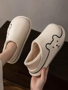 Pantuflas impermeables y térmicas para uso en exteriores en invierno, unisex. Zapatos antideslizantes sin talón para uso en interiores y en el hogar, para hombres/mujeres/jóvenes, lindos para otoño/invierno