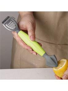 Lemon Peeler, Soft Handle Lemon Zester, Fruit Juicer, Cheese Grater, Lemon Zester, Citrus Squeezer, Lemon Peeler And Zester, Kitchen Tools, Kitchen Supplies, Bar Supplies, Kitchen Accessories - Green - View 3