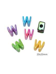 10 件/26 件电镀亚克力大孔英文字母珠，DIY 手机挂绳，休闲鞋饰，手工珠宝配饰，节日礼物 - 馬卡龍鍍彩字母 - 查看 24