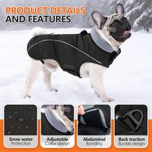 Dog Winter Coat, Waterproof Dog Jacket With Leash Hole, Reflective Adjustable Pet Snow Vest, Warm Fleece Sweater For Small Medium Large Dogs - Multicolor - View 11