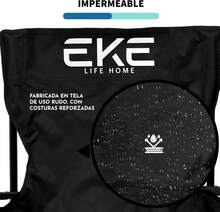 EKE Sillas Plegables para Camping Playa o Pesca de Lona Impermeable con Reposabrazos Portavasos y Funda - Sillas Ultraligeras para Exteriores y Actividades al Aire Libre 2 Pack - Negro - Ver 6