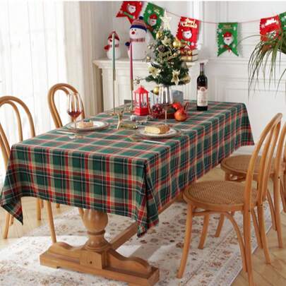 1 Stück kariertes rechteckiges Tischtuch, einfacher rustikaler Karomuster-Stil, weiche Textur geeignet für Frühlings-/Sommer-Outdoor-Picknick, Küche, Dinner, Restaurant, Feiertags-Party Tisch Dekoration
