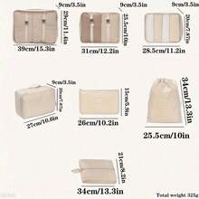 7-Piece Large Capacity Travel Storage Bag - Independent Compartment For Organizing Clothes, Pants, Shoes, And Socks, Compressed And Space Saving Zipper Closure, Durable Polyester Luggage Bag, Suitable For Outdoor Travel, Hand Washing/Dry Cleaning, Navy Blue, Convenient Packaging Solution, Easy To Clean Material, Compact Design, Essential For Business Trips