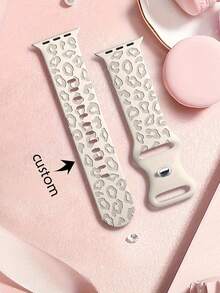 1Pc Custom [Leopard Apple Watch Band] Leopard Engraved Strap For Apple Watch Band 38mm 40mm 41mm 42mm 44mm 45mm 46mm 49mm Christmas Gift - Multicolor - View 1