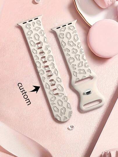 1Pc Custom [Leopard Apple Watch Band] Leopard Engraved Strap For Apple Watch Band 38mm 40mm 41mm 42mm 44mm 45mm 46mm 49mm Christmas Gift