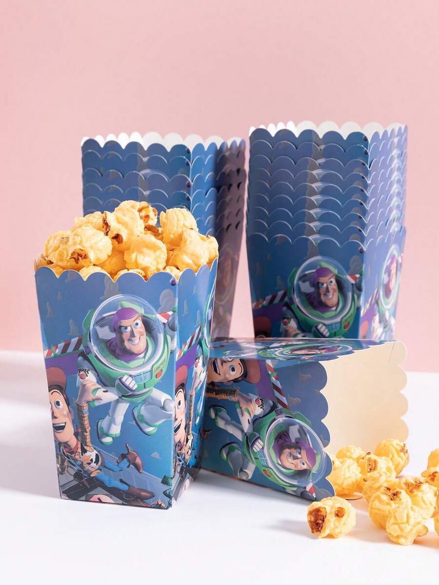 Disney Boîtes à pop-corn jetables Pixar jouet Story, 10/25 pièces, boîtes de conditionnement décoratif à usage unique, boîtes à aliments, boîtes à desserts, boîtes à collations, fournitures de fête, convenant à diverses fêtes et réunions