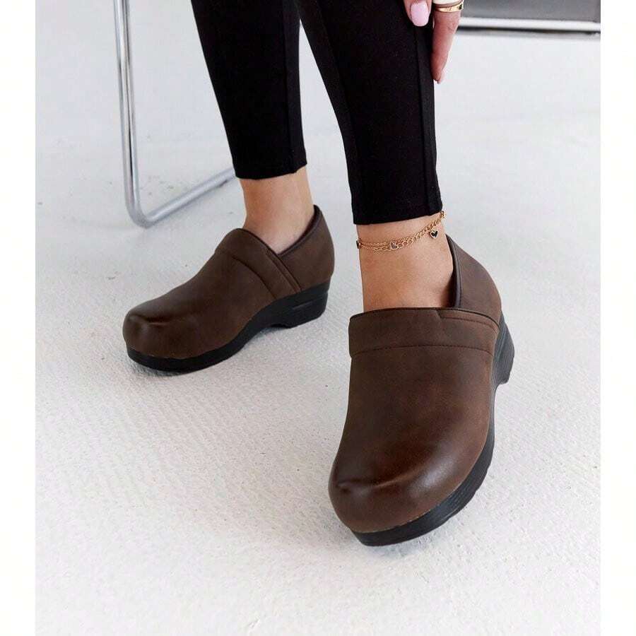 Brown Platform Derby Shoes Oxfords Shoes - Brown - View 1