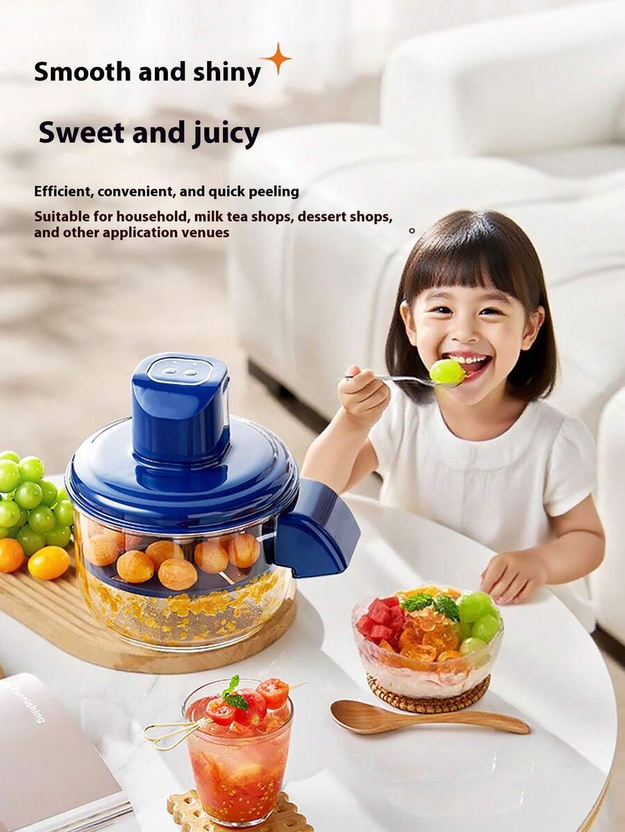电动水果蔬菜削皮器，一键操作，高效削皮，轻松烹饪，现代厨房工具，耐用塑料，坚固结构，自动削皮器，家庭厨师，厨房爱好者