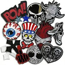 Dark Embroidered Applique Iron On Patches Clothing, Rock Band Patches Jackets, Cool Sew Patch Backpacks, Jeans, Hats, Accessories Dark2 14 PCS