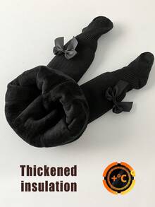 1双宝宝幼儿打底裤女童裤袜加厚秋冬季儿童裤袜儿童裤袜加厚秋冬季保暖舒适带蝴蝶结