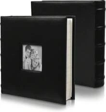 2 cubiertas de álbum de fotos, encuadernadas y cosidas a mano. Puede contener 400 fotos (200 por álbum). Tapa dura negra - 1 - Ver 11