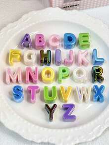 10 件/26 件电镀亚克力大孔英文字母珠，DIY 手机挂绳，休闲鞋饰，手工珠宝配饰，节日礼物 - 馬卡龍鍍彩字母 - 查看 23