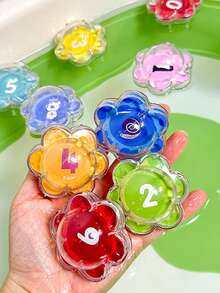 26-10pcs Baby Bath Toys, Floating Number Cognitive Toys, Flower Shaped Soft Rubber Water Play Toys, Animal Patterns, Suitable For Toddlers, Develop Grasping Ability, Promote Early Education, Let Boys And Girls Enjoy Bath Time - Multicolor - View 8