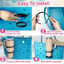 Cup Holder 30oz 40oz, Adjustable Insert Drink Holder Compatible With Simply Beach Tote Bag, Bottle Holder Attachment Accessories