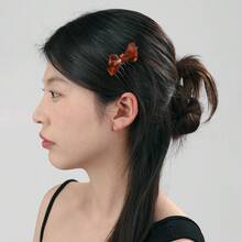 7齿醋酸纤维蝴蝶结发夹，女士发型发夹，刘海分叉发夹，女孩礼物，头饰，发梳，侧梳，婚礼，发饰