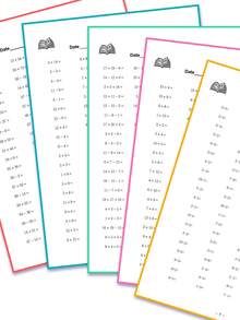 5pcs Reusable Math Practice Notebooks. Suitable For Elementary Grade 1-3 Math Workbooks, Addition & Subtraction Practice Books, 32-Day Timed Addition & Subtraction Arithmetic Practice Notebooks