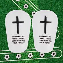 1 Pair Cross Pattern Football Shin Guards - Durable Football Gear, Fashionable Design, Comfortable, Unisex Football Accessory