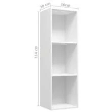 Librería/Mueble TV Larryhot Blanco 36x30x114 cm Madera industrial, resistente y duradera, fácil de montar, estilo decorativo, adecuado para guardar adornos, figuras, libros, pequeños objetos, etc. - Blanco - Ver 11