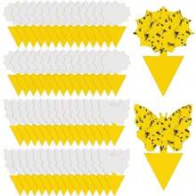 50 Pieces Of Random Shapes Indoors, Outdoors, Kitchen, Office, Yellow Sticky Traps For Fungus Gnat, Fly And Flying Insects,  & Odorless, Kid & Pet , Economic Pack 58 Pcs Flying Insect Traps For Plants,