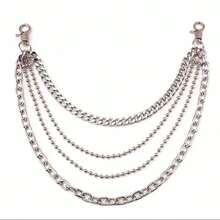 1pc Punk Style Hollow Star Decor Pant Chain, Multi-Layer Metal Chain Waist Belt Accessory, Suitable For Daily Wear, Fashion Matching, School, Halloween, Summer, Autumn