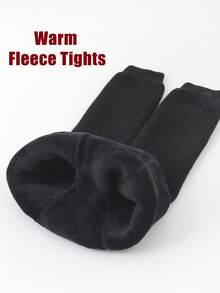 1 Pair Kids's Capri-Length Tights, Girls Tights Winter Style, Thickened & Warm, Suitable For Outer Wear & Daily Outfits Baby Toddler Leggings