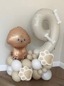 0-9 数字列气球、宠物生日装饰、狗派对装饰、用于生日派对、聚会装饰、周年纪念、节庆庆典、户外派对、场景氛围、照片装饰、派对装饰、拱门支撑套件主题气球、派对装饰、摄影道具、高品质薄膜轻质气球、庆典气球 - 彩色 - 查看 8