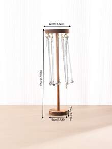 1个复古胡桃木色项链架，木质手链架，优雅串珠首饰展示架，适用于毛衣链吊坠，返校季、房间装饰 - 胡桃木色 - 查看 15