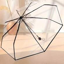 1 pièce Parapluie de voyage pliable léger à 8 baleines, vêtement de pluie mode décontracté pour les trajets et les sorties par temps de pluie