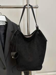 Fashionable Large Capacity Shoulder Tote Bag For Women, Design - Black - View 9