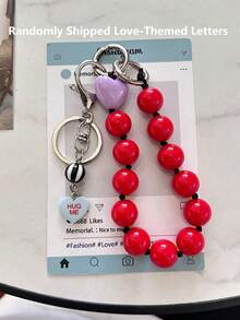 1pc Handmade Heart-Shaped Beaded Lanyard, Candy Color, Creative Accessory For Cameras, Phones, Bracelets - Multicolor - View 20