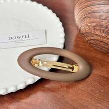 1 件全新哑光一体式弹簧夹，简约优雅大号半丸子发夹，纯色发饰，爪夹，发夹，发夹，发夹，发夹