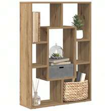 Librería Larryhot roble craft 63x20x90 cm de madera industrial, resistente y duradera, fácil de montar, estilo decorativo, adecuadA, Para guardar adornos, figuras, libros, pequeños objetos, etc. - Marrón - Ver 1