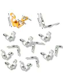 WGRXIRANYKM 96Pcs/Lot Stainless Steel Crimp Beads Cord Knot Covers End Cap Connector Clasps For DIY Bracelet Necklace Jewelry Making Supplies