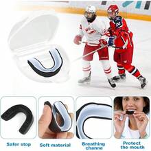 Slzhds 2 Pcs Protector Bucal Deportivo para Adultos, Protector Bucal Deportivo Para Jóvenes, Protectores Bucales Resistentes a los Impactos para Deportes de Contacto Rugby Hockey Boxeo (Rojo, Blanco) - Rojo, Blanco - Ver 11