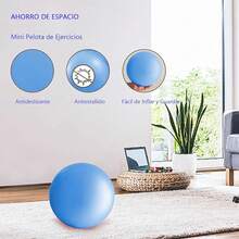 Pelota Pilates de 25cm/65cm ,Mini Pelotas de Yoga,Ball de Ejercicio Grande Antipinchazos,Pelotas para Fisioterapia Chica Antideslizante,Ideal para Entrenamiento de Equilibrio,Fuerza del Núcleo - azul - Ver 2